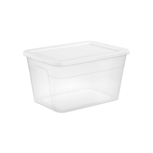 56qt Clear Storage Box With Lid White - Room Essentials™