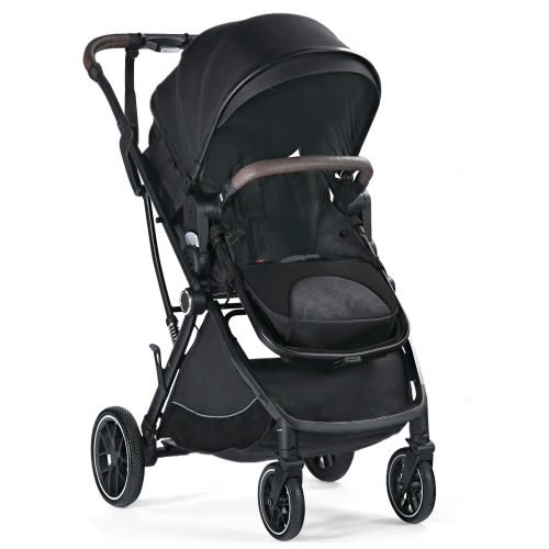 AILEEKISS Baby Stroller, 3 in 1 Unisex Folding Infant Carriage Bassinet Stroller for Newborn, Black