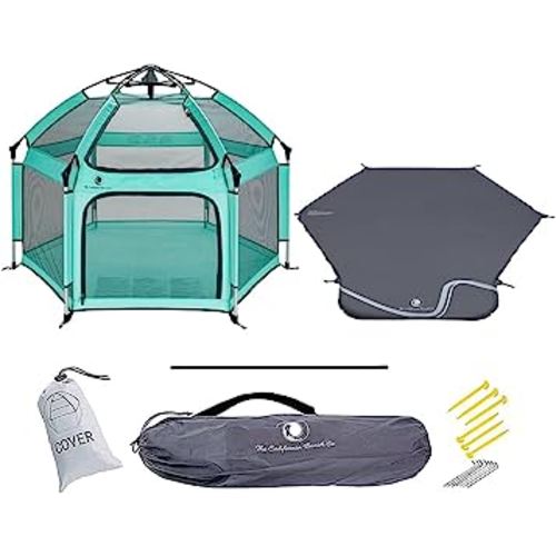 POP 'N GO Premium Outdoor Baby Playpen with Self-Inflating Playmat (Sweet Mint)