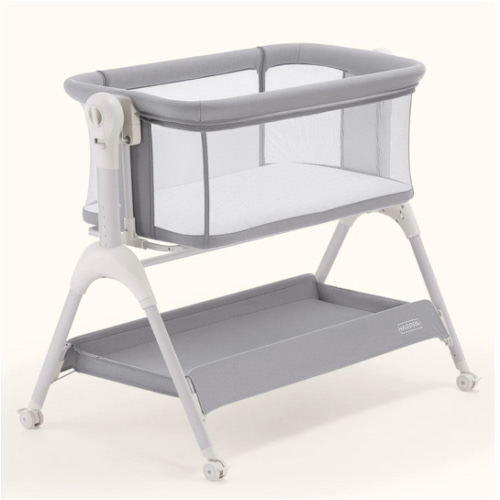 HARPPA Cuddly Sway | 3-in-1 Rocking Baby Bassinet & Bedside Sleeper for Newborns with Mattress for Reflux | Attaches to Bed, Adjustable Heights, Non-Toxic & CPSC Certified | Sturdy Frame, Portable Wheels, Tool-Free Setup, Gentle Rocking | Perfect for Newb
