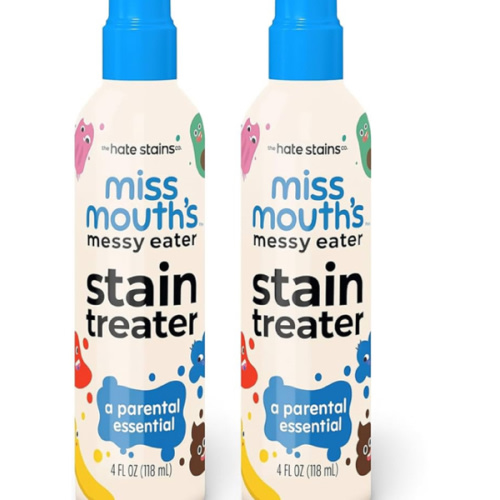 Miss Mouth's Messy Eater Stain Treater Spray - 4oz 2 Pack Stain Remover - Newborn & Baby Essentials - No Dry Cleaning Food, Grease, Coffee Off Laundry, Underwear, Fabric