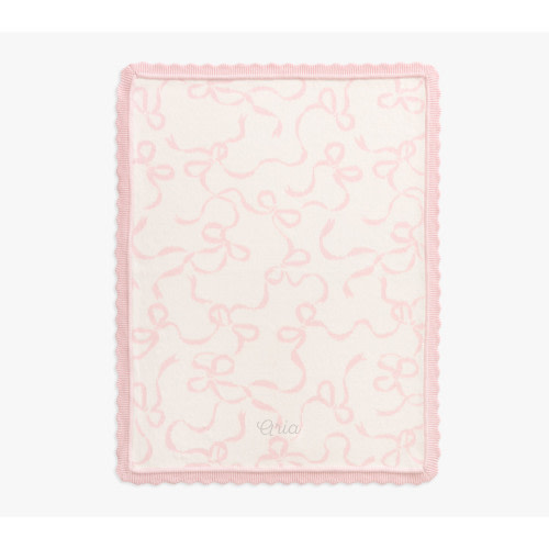 Bow Organic Knit Baby Blanket