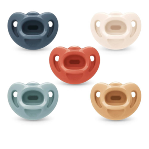NUK Timeless Comfy Pacifier | 100% Silicone, One-Piece Design | BPA-Free, Gentle on Baby’s Skin | 5-Pack, for 0-6M