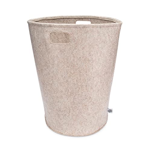 Parker Baby Nursery Laundry Hamper - Large Felt Storage Basket and Baby Hamper for Nursery (Oatmeal)