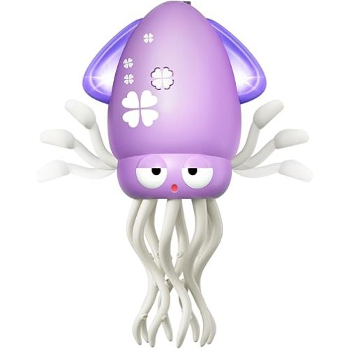 Dancing Squid Baby Toy, Dancing Octopus Tummy Time Toys for Toddlers, Infant Crawling Walking Baby Toys with Music & Light for 3-6 6-12 12-18 Kids Girls 1st Birthday Gifts Christmas Stocking Stuffers