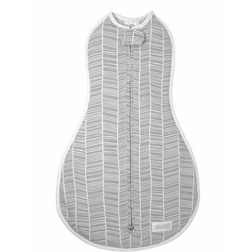 Woombie Original Baby Swaddling Blanket - Soothing, Cotton Baby Swaddle - Wearable Baby Blanket, Zen Gray, 5-13 lbs - 0-3 Month