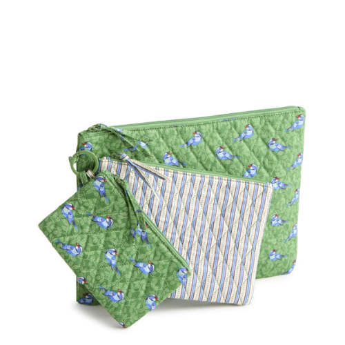 3 Pouch Organizer Set - Green Birds