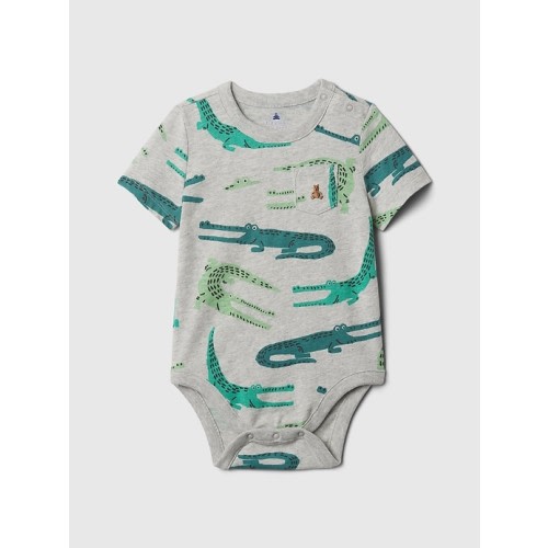 babyGap Mix & Match Alligator Bodysuit in light heather gray, size 6-12 M