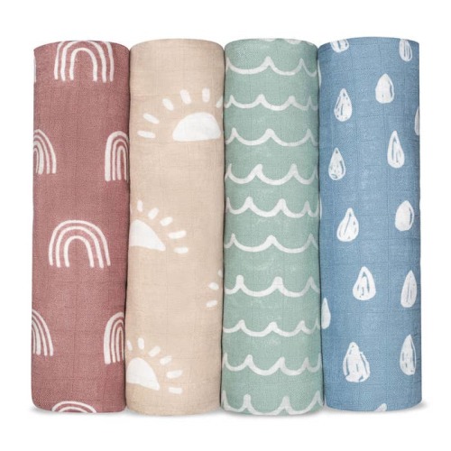 Muslin Swaddle Blankets (4 Pack)
