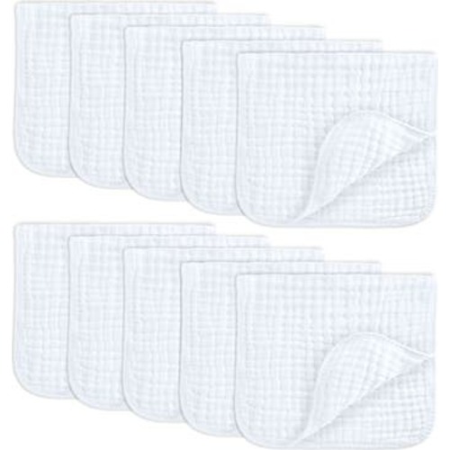 Muslin Burp Cloths - Pack of 10