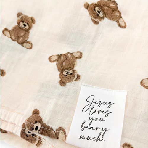 Jesus Loves You Beary Much Swaddle Blanket – AmorClothingCo.