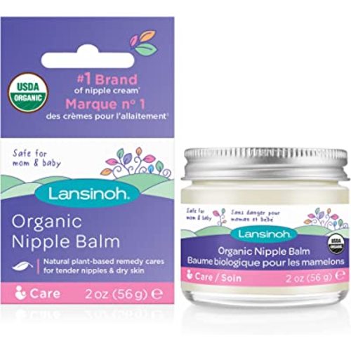 Lansinoh Organic Nipple Balm for Breastfeeding, USDA Certified Organic, Breastfeeding Essentials, 56 Grams