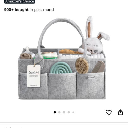 Amazon.com : PUTSKA Baby Diaper Caddy Organizer - Nursery Storage Basket for Diaper Station, Baby Basket Shower Gift List and Registry Must-Have, Newborn Essentials, Nursery Decor for Boy or Girl - Grey, Large : Baby