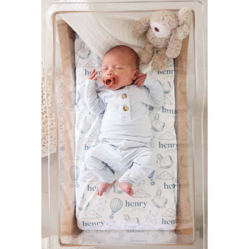 Up In The Clouds Personalized Swaddle Blanket