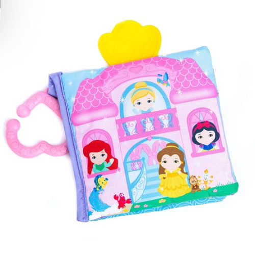 Kids Preferred Disney Baby - Disney Princess Soft Book with Teether Toy & Crinke Pages - Picture Book for Newborns