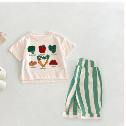 2-Piece Vegetable Slogan Casual Pants Set