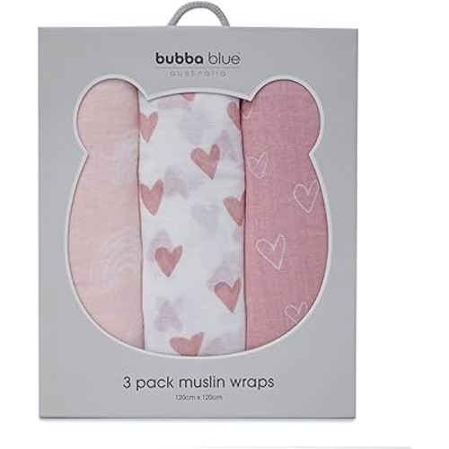 Bubba Blue Nordic Muslin Wrap 120 x 120 cm Size, Dusty Berry/Rose (Pack of 3) : Amazon.com.au: Baby
