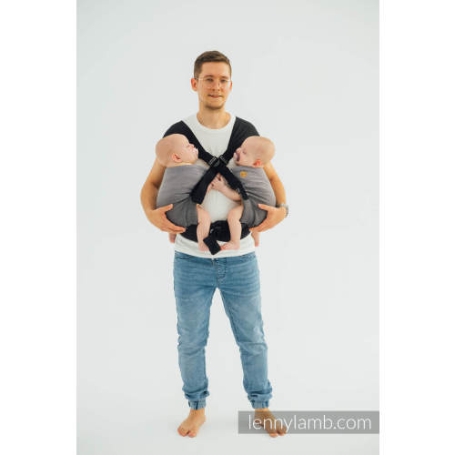 LennyTwin Carrier, Standard Size, herringbone weave 100% cotton - LITTLE HERRINGBONE OMBRE GREY