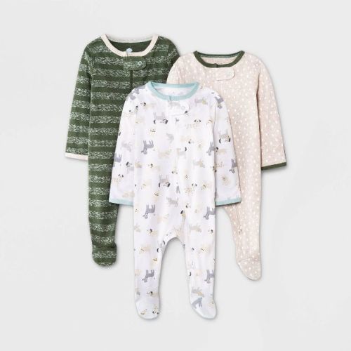 Baby Boys' 3pk Basic Puppies Sleep N' Play - Cloud Island™ Beige