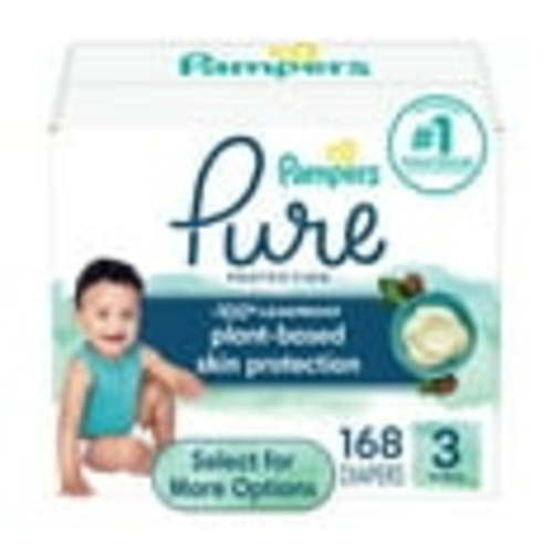 Pampers Pure Baby Diapers Size 3, 168 Count (Select for More Options)