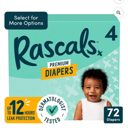 Rascals Premium Newborn Absorbent Baby Diapers Newborn, 96 Count (Select for More Options) - Walmart.com