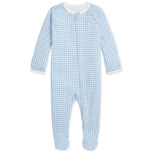Baby Boys Cotton Gingham Footed Coverall