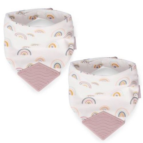 Booginhead 2pk Teether Bib - Rainbow