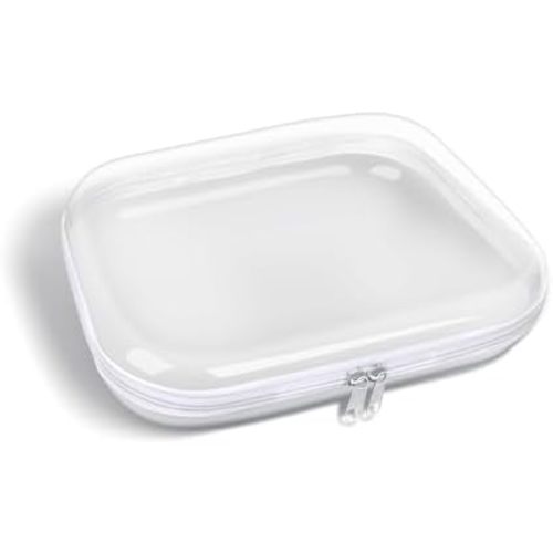 Clear Hard Shell Zipper Case,3PCS Transparent Clear Zipper Pouches,Hard Side Plastic Case Set,Portable Travel Storage Organizer Bins