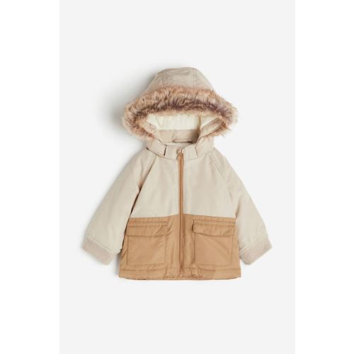 Hooded Jacket, Light beige/color-block