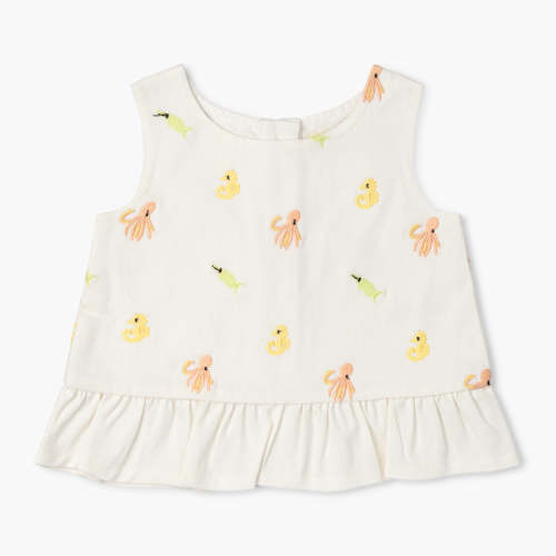 Ruffle Embroidered Top + Short Set - 18-24mo