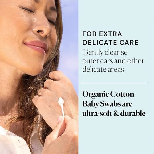 Sky Organics Organic Baby Cotton Swabs for Baby, 100% Pure Organic Cotton, GOTS Certified Organic Cotton, 60 Count