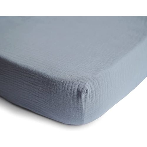 mushie Extra Soft Muslin Fitted Crib Sheet | 28"x 52" (Tradewinds)