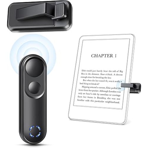 RF Remote Control Page Turner for Kindle Paperwhite Oasis Scribe Kobo,Clicker Page Turner Kindle Accessories for iPhone,iPad, Android Tablets Reading Novels,Camera Video Record&Shutter Selfie