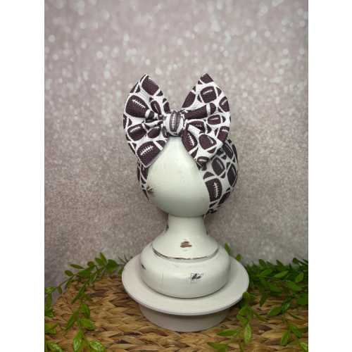 Football Stretch Headwrap W/ Bow, Simply Inspired By Zoe