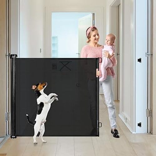 42" Tall X 75" Wide Extra Tall Dog Gate Tall Dog Gates for Doorways Dog Gates for The House Extra Tall Retractable Baby Gates Extra Tall Retractable Dog Gate Extra Tall Retractable Gate Tall Pet Gate