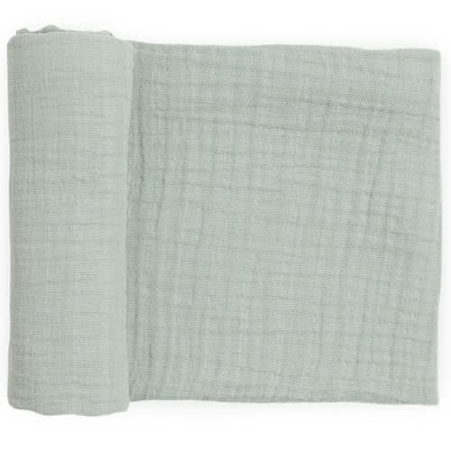 Little Unicorn 100% Natural Organic Cotton Muslin Swaddle Blanket (White Sage)