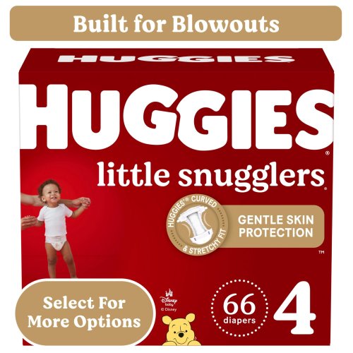 Huggies Little Snugglers Baby Diapers, Size 4 (22-37 lbs), 66 Ct