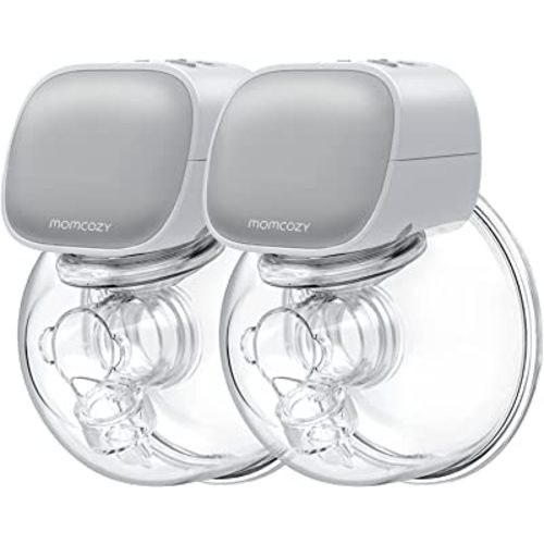 Momcozy S9 Double Wearable Breast Pump, Hands-Free Breast Pump, Portable Electric Breast Pump with 2 Mode & 5 Levels, Painless Breastfeeding Breastpump Can Be Worn in-Bra, 24mm Grey
