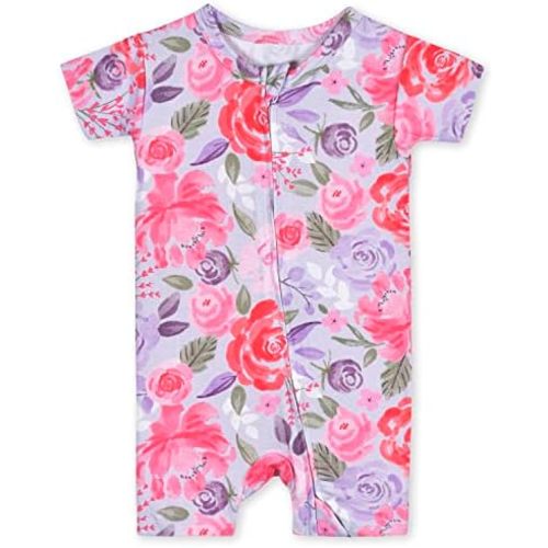 Gerber Unisex Baby Buttery Soft Short Sleeve Romper with Viscose Made from Eucalyptus