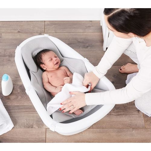 Regalo Baby Basics 3-in-1 Grow with Me Bath Tub, Award Winning Brand, Adjustable As Your Baby Grows, Includes Foam Padded Air Mesh Sling, Drying Hook