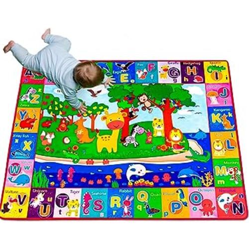 teytoy Baby Cotton Play Mat, Crawling Mat for Floor Mat Large Super Soft Extra Thick (0.6cm), Plush Surface Foldable Non-Slip Non-Toxic