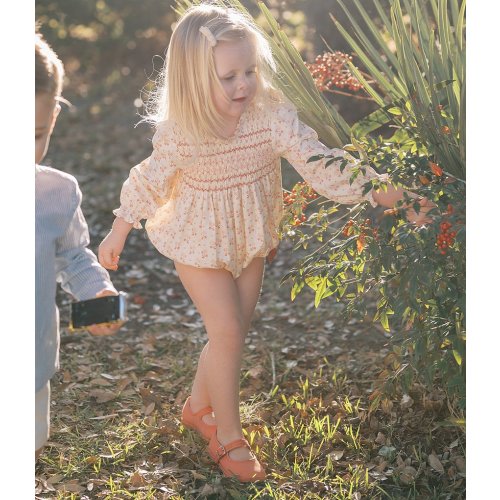 Edgehill Collection x Kristin Ellen Hockman Baby Girls Newborn-3T Agnes Long Sleeve Coral Bubble