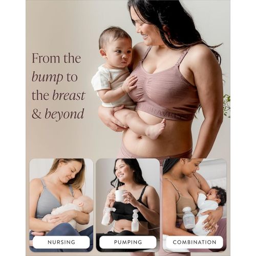 Kindred Bravely Sublime Pumping Bra Hands Free, Adjustable Pumping & Nursing Bra with EasyClip for All Breast Pumps
