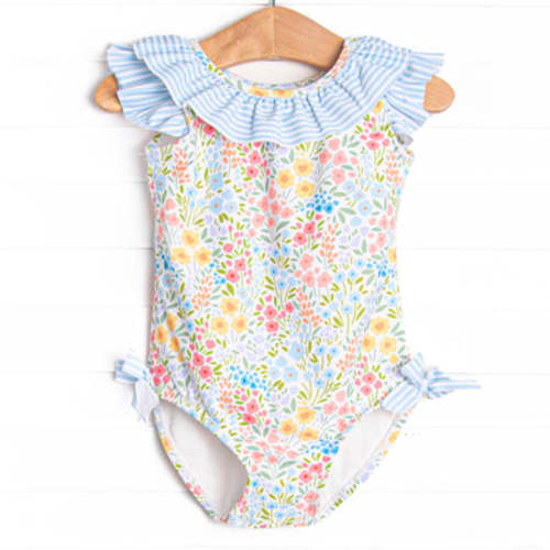 Petal Promises Ruffle One Piece, Blue – Stitchy Fish