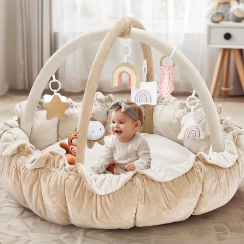 MALLIFY 5-in-1 Thick & Plush Play Gym, Tummy Time Play Mat with - TikTok Shop