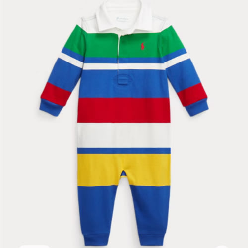 Striped Cotton Jersey Rugby Coverall