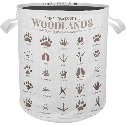 Woodland Laundry Basket, Kids Laundry Basket, Woodland Animals Nursery Laundry Basket Hamper Waterproof Collapsible Storage Bin Organizer for Bedroom Bathroom Baby Kids Room Dorm Clothes Toys