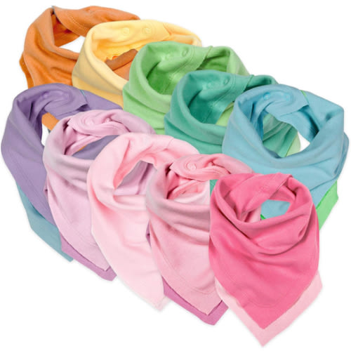 HonestBaby Multipack Reversible Bandana Drool Bibs Burpcloths Adjustable Snaps for Infant Baby Boys,Girls 100% Organic Cotton