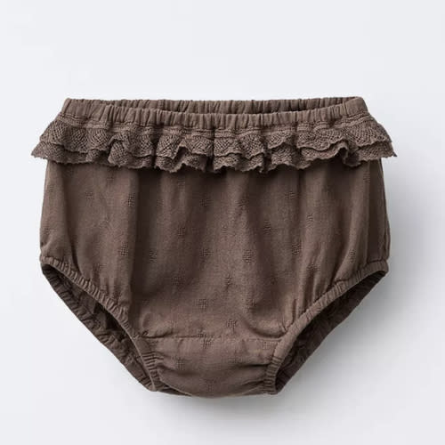 EMBROIDERED LACE PANTIES - Brown | ZARA United States