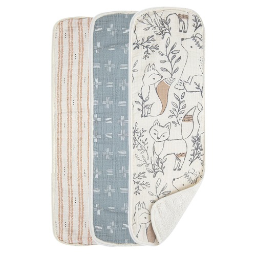 3-Pack Cotton Baby Burp Cloth Set